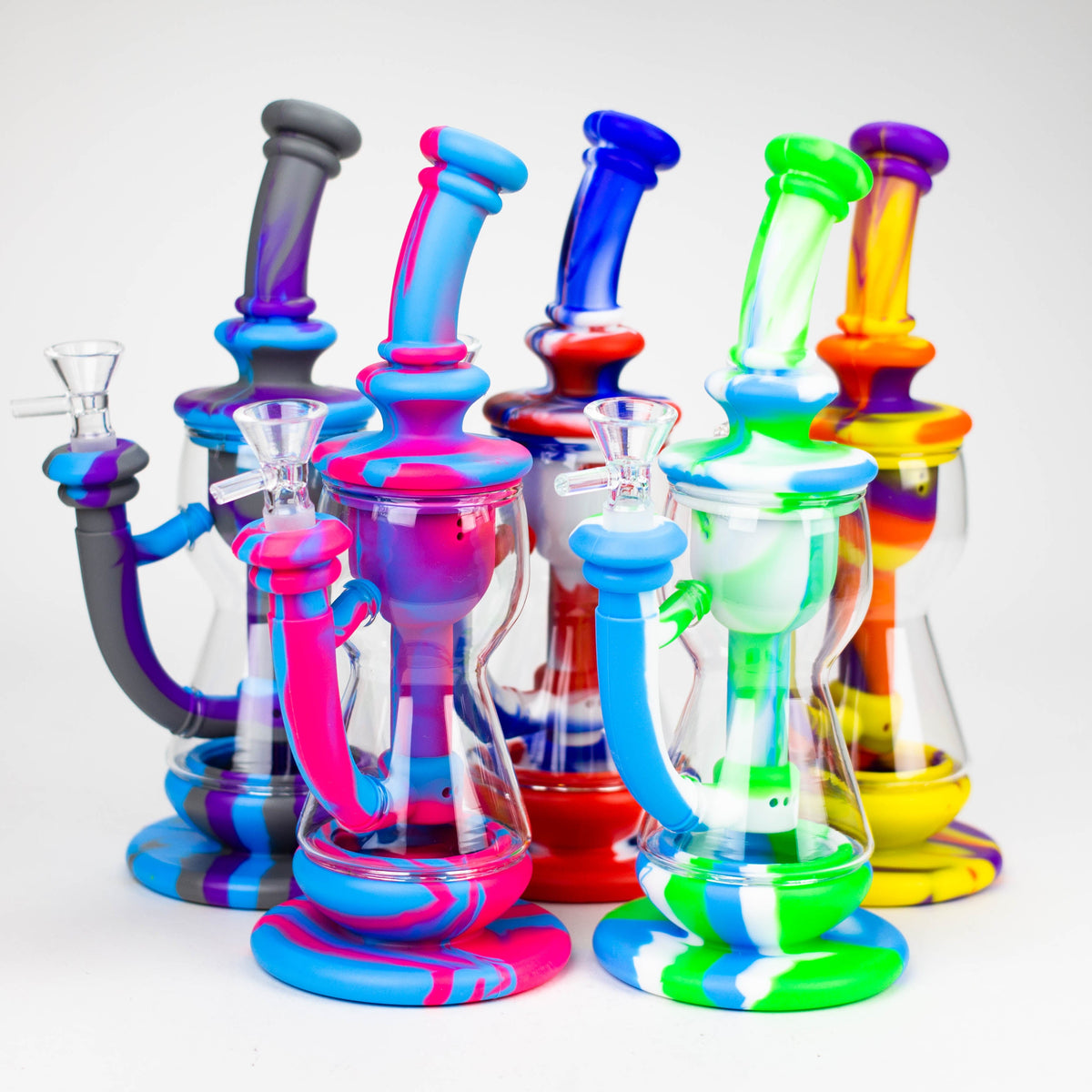 9.8" Silicone+Glass bong-Assorted [007B] Main image