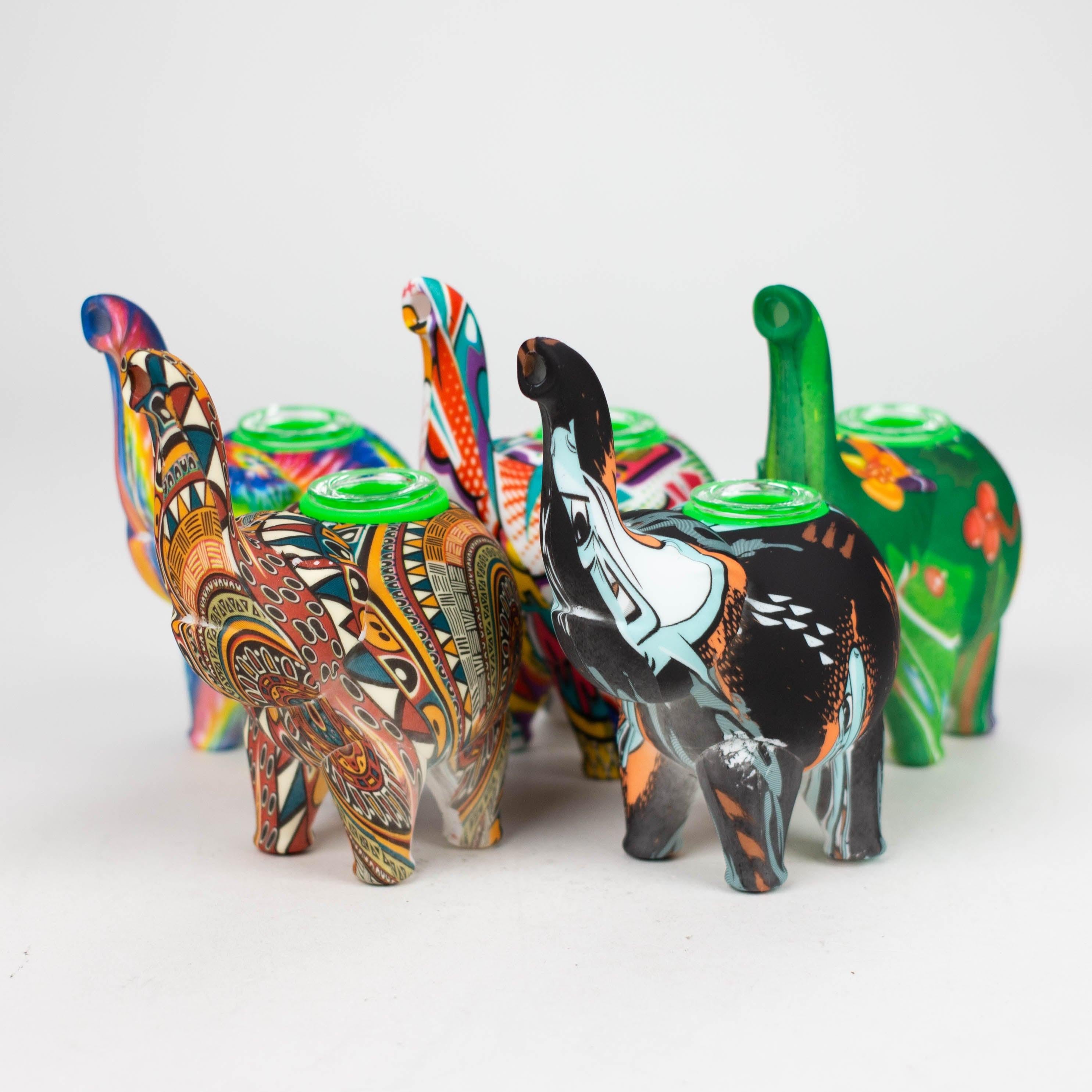 4.5" Assorted silicone elephant bubbler [079P] Main image