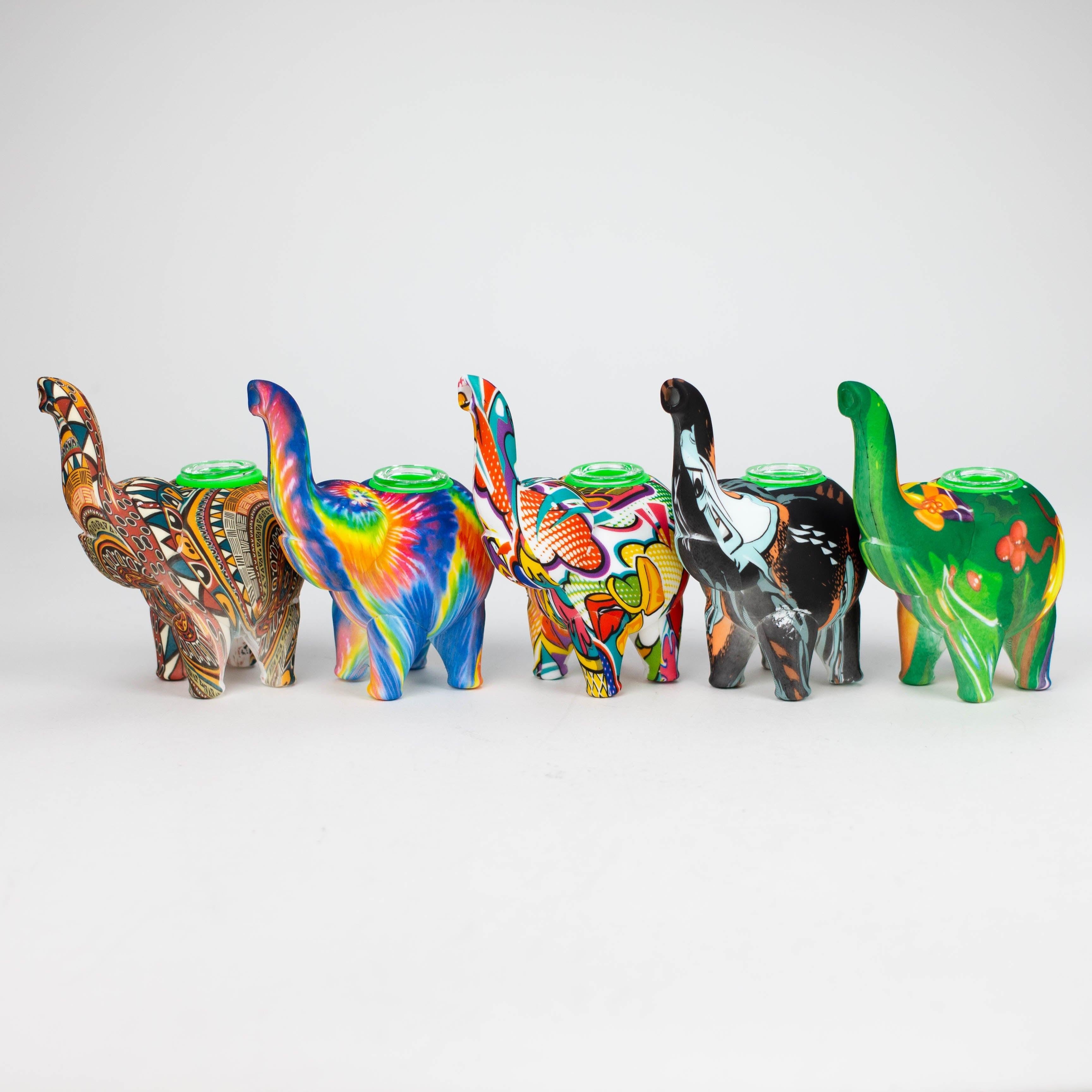 4.5" Assorted silicone elephant bubbler [079P] Secondary image