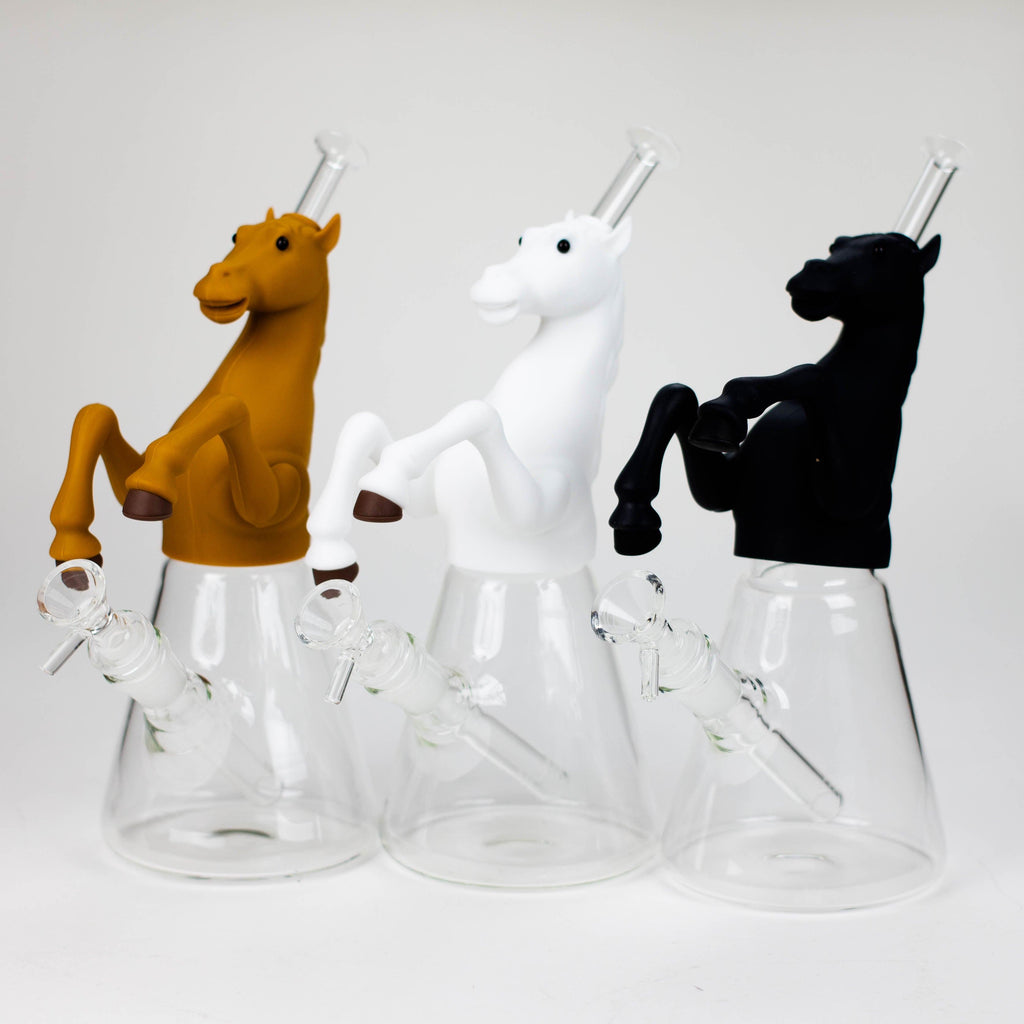 10.5" Wild horse glass water pipe-Assorted [H372]