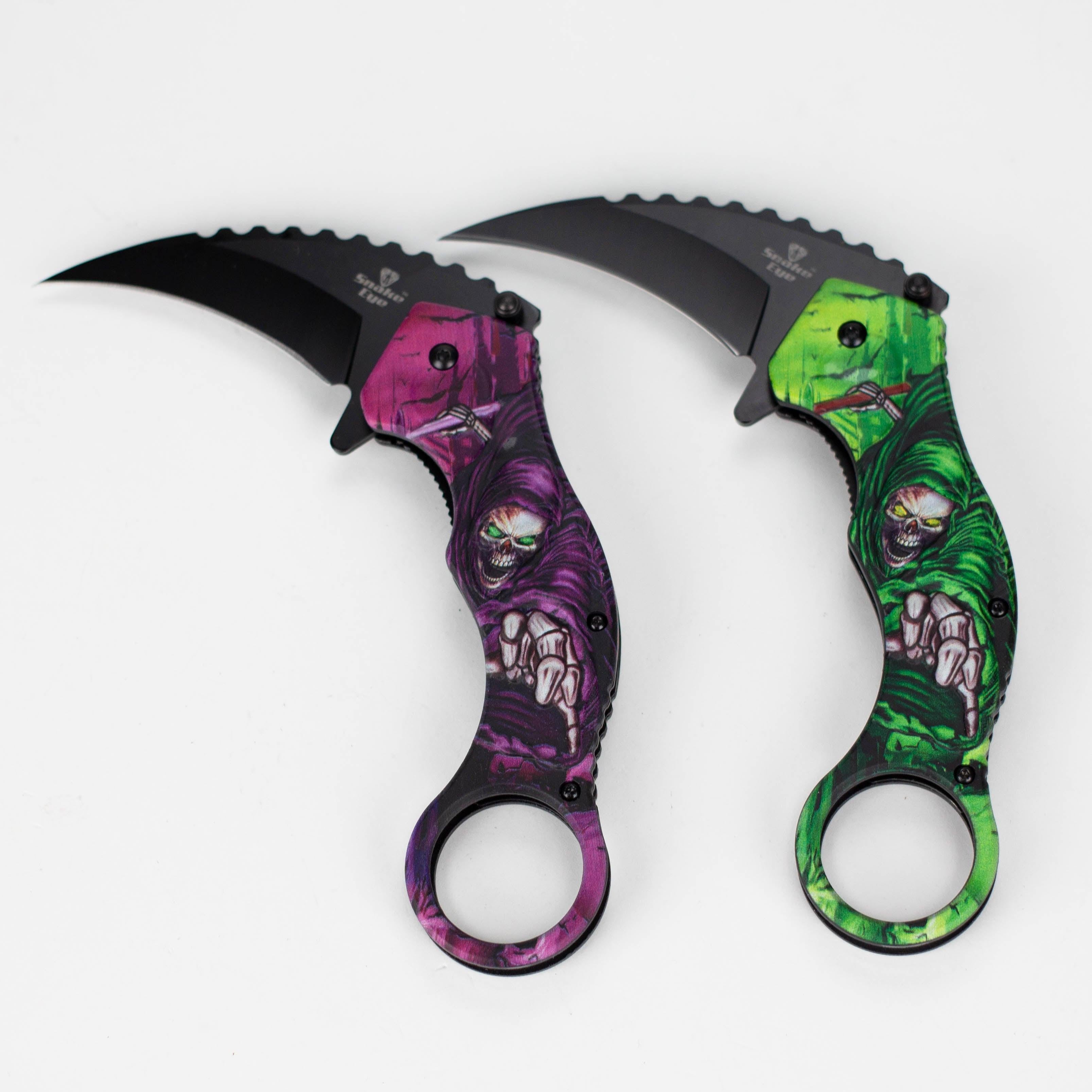 Snake Eye | Skull Design folding Karambit 3" Blade [SE-090P] Main image