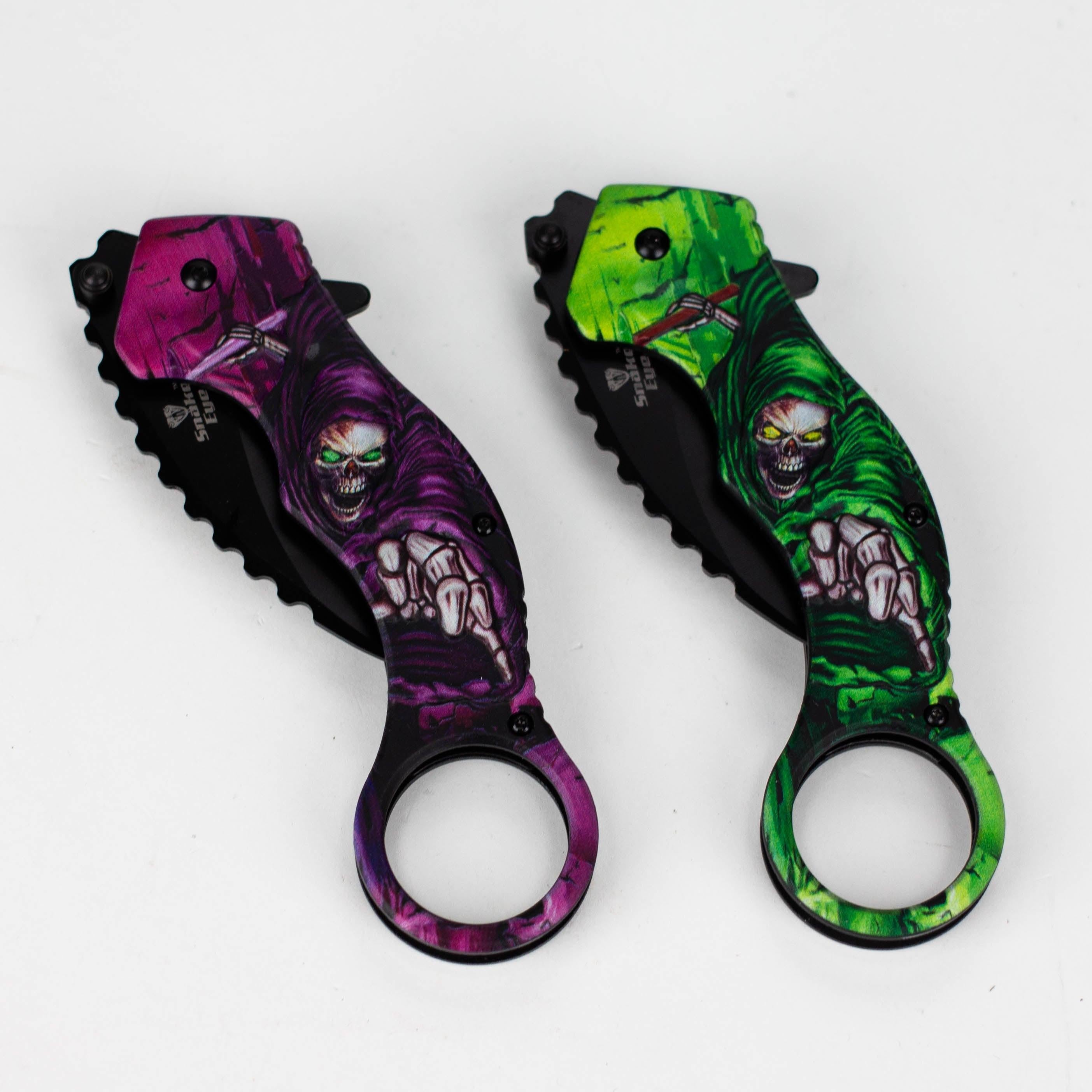 Snake Eye | Skull Design folding Karambit 3" Blade [SE-090P] Secondary image