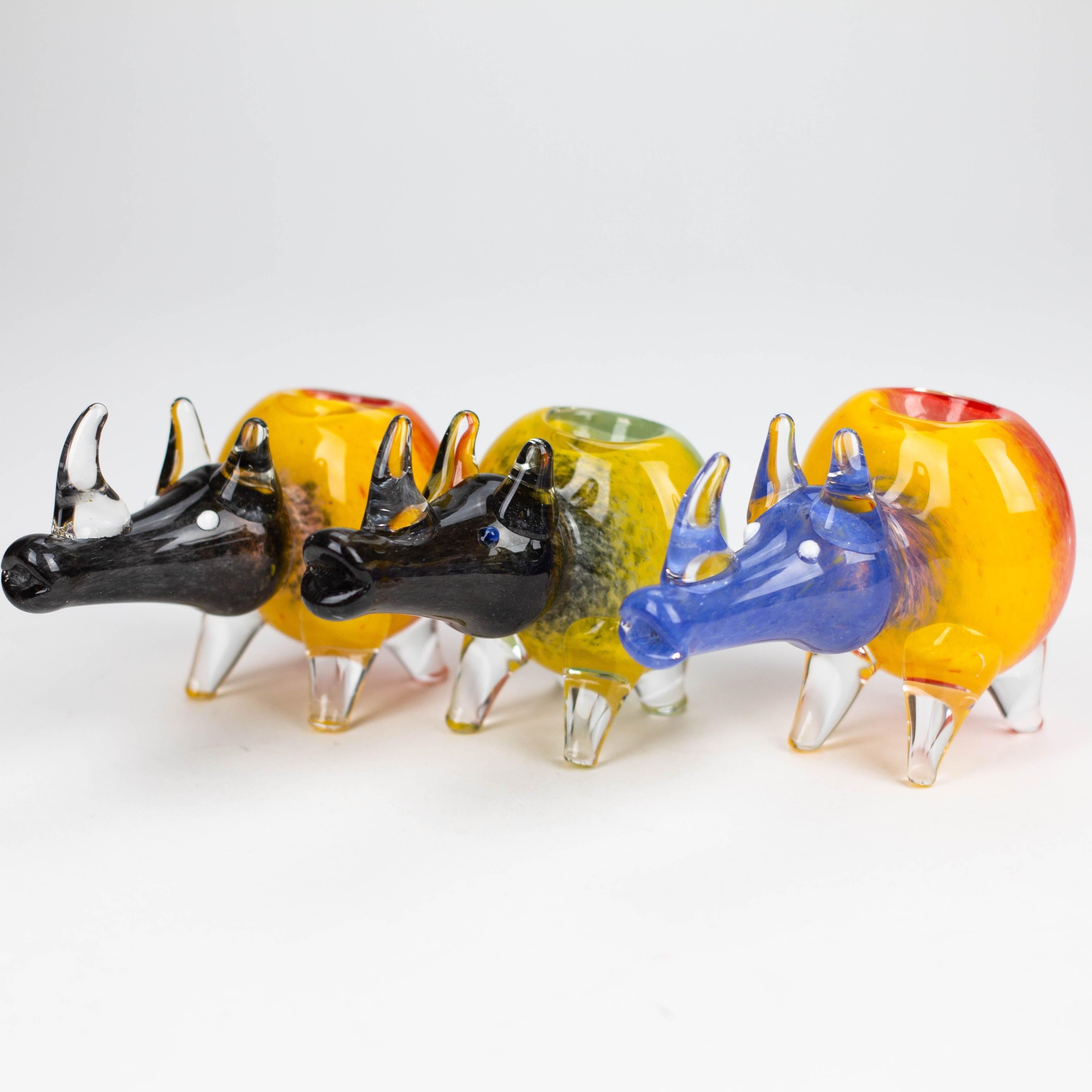 4" Rhino shape Rasta insideout pipe [PIP974] Main image