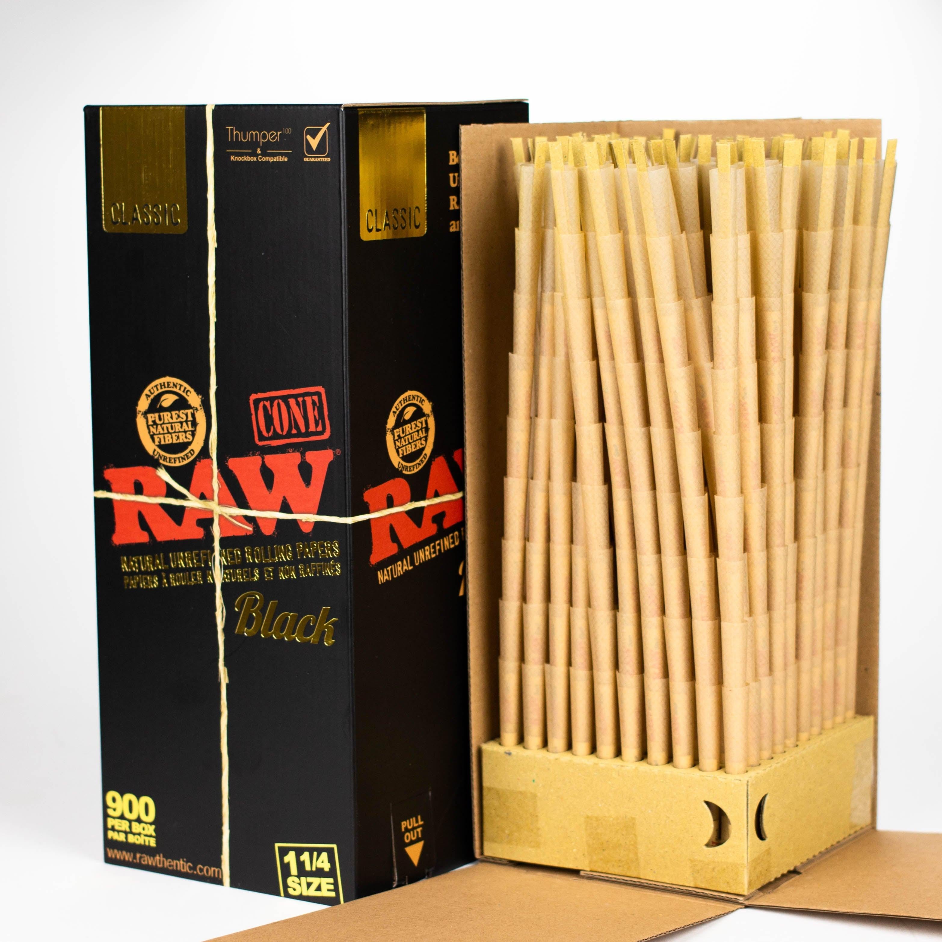 RAW | Classic Black 1 1/4 Prerolled Cones Bulk - 900 Secondary image