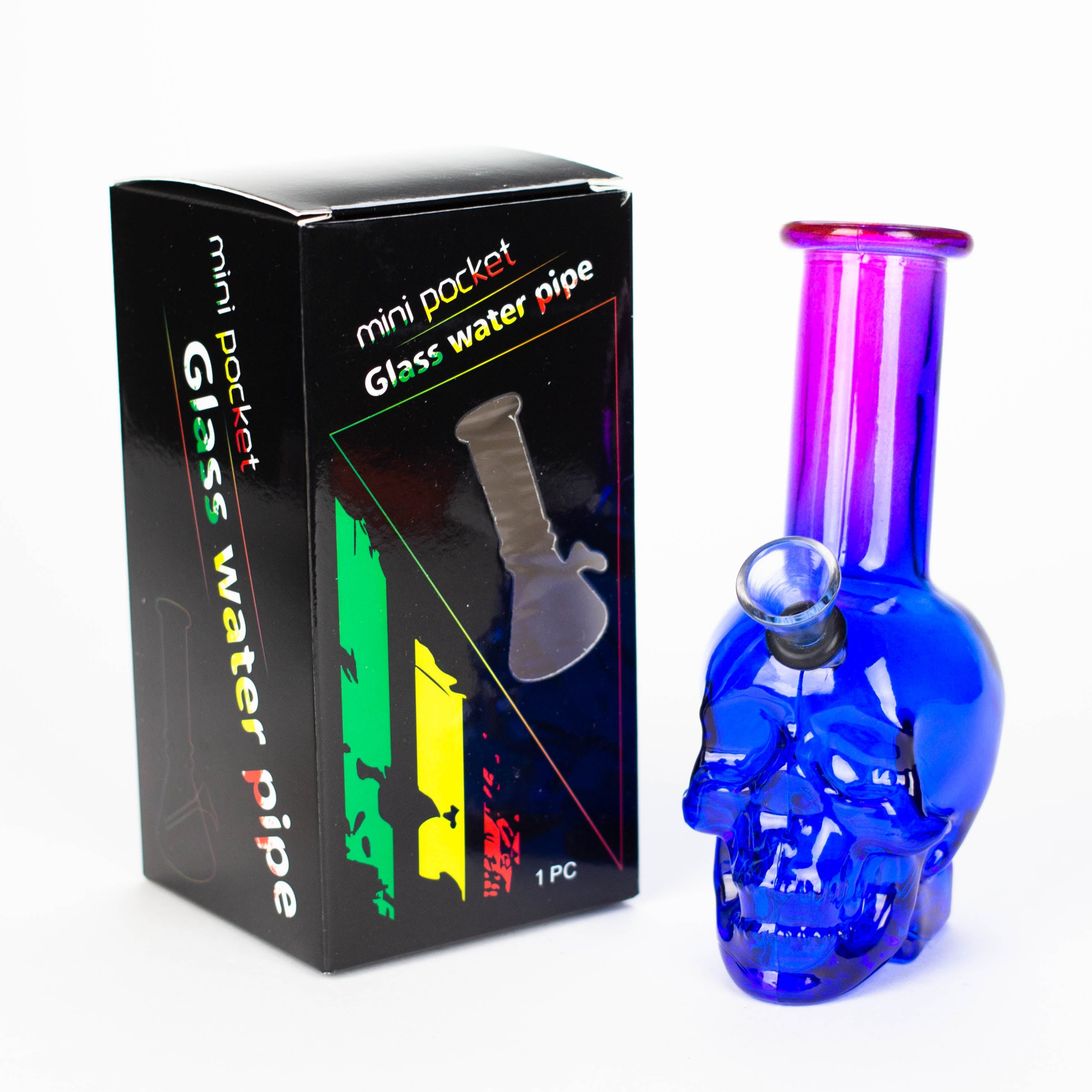 6" Mini Skull base soft glass water bong  [SH36xx] Secondary image