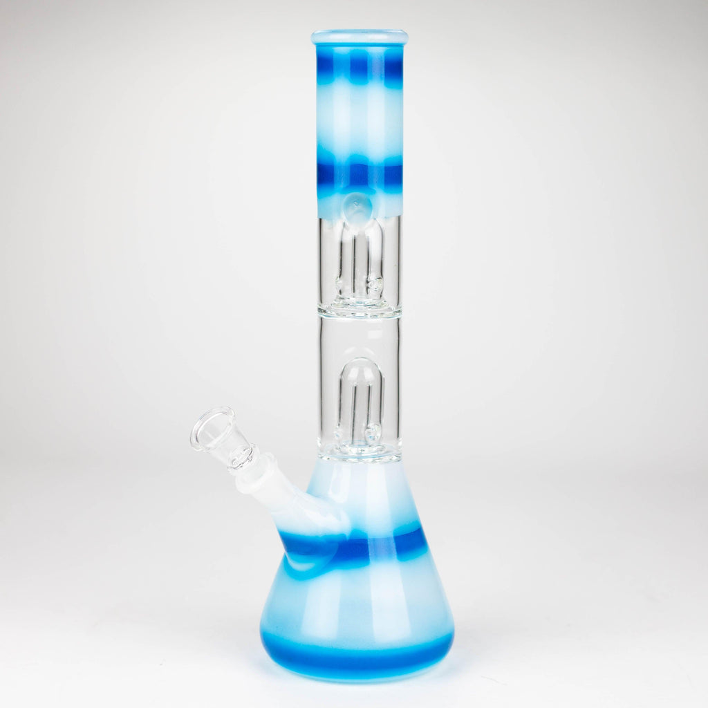 12" Double Dome Percolator glass bong-Assorted designs on