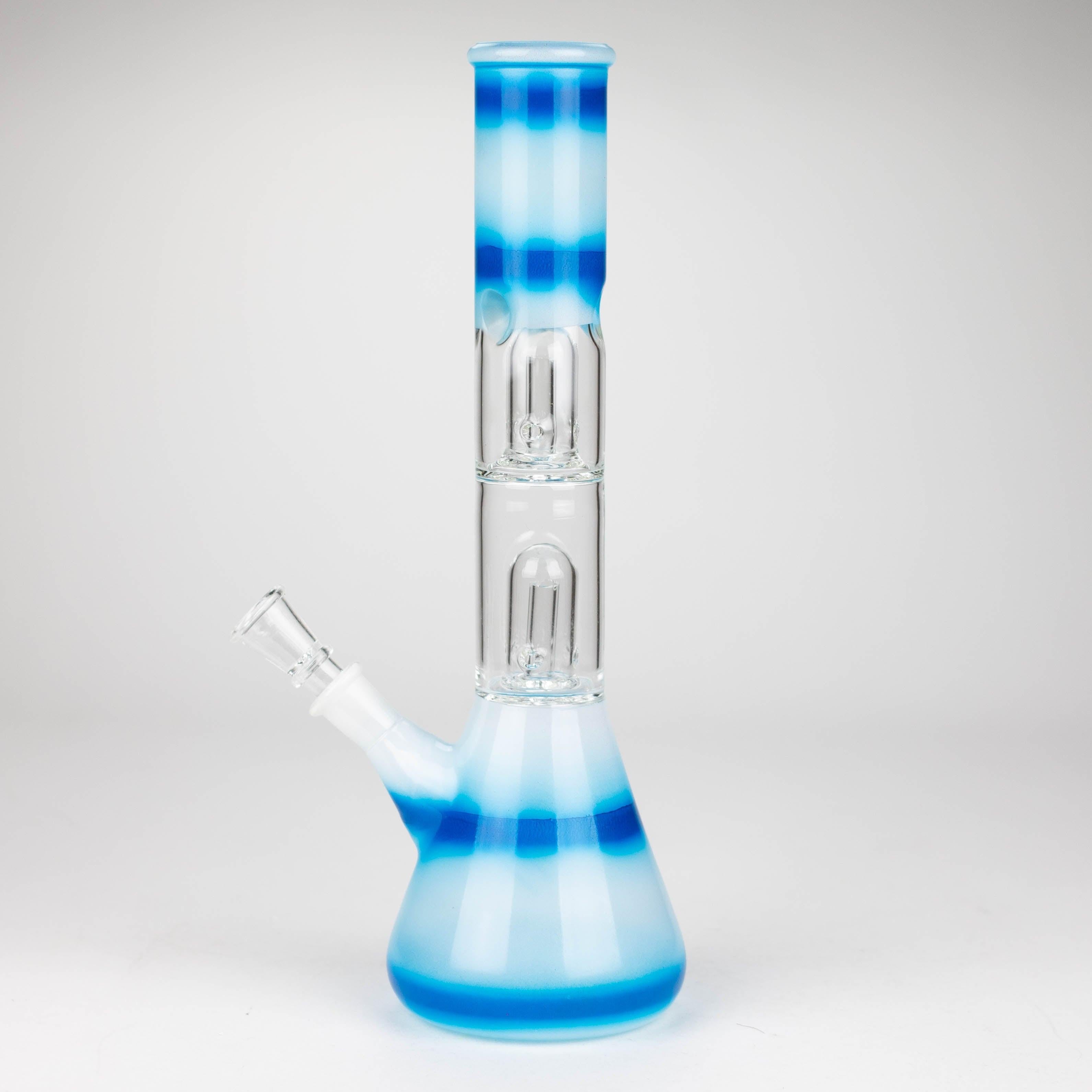 12" Double Dome Percolator glass bong-Assorted designs on