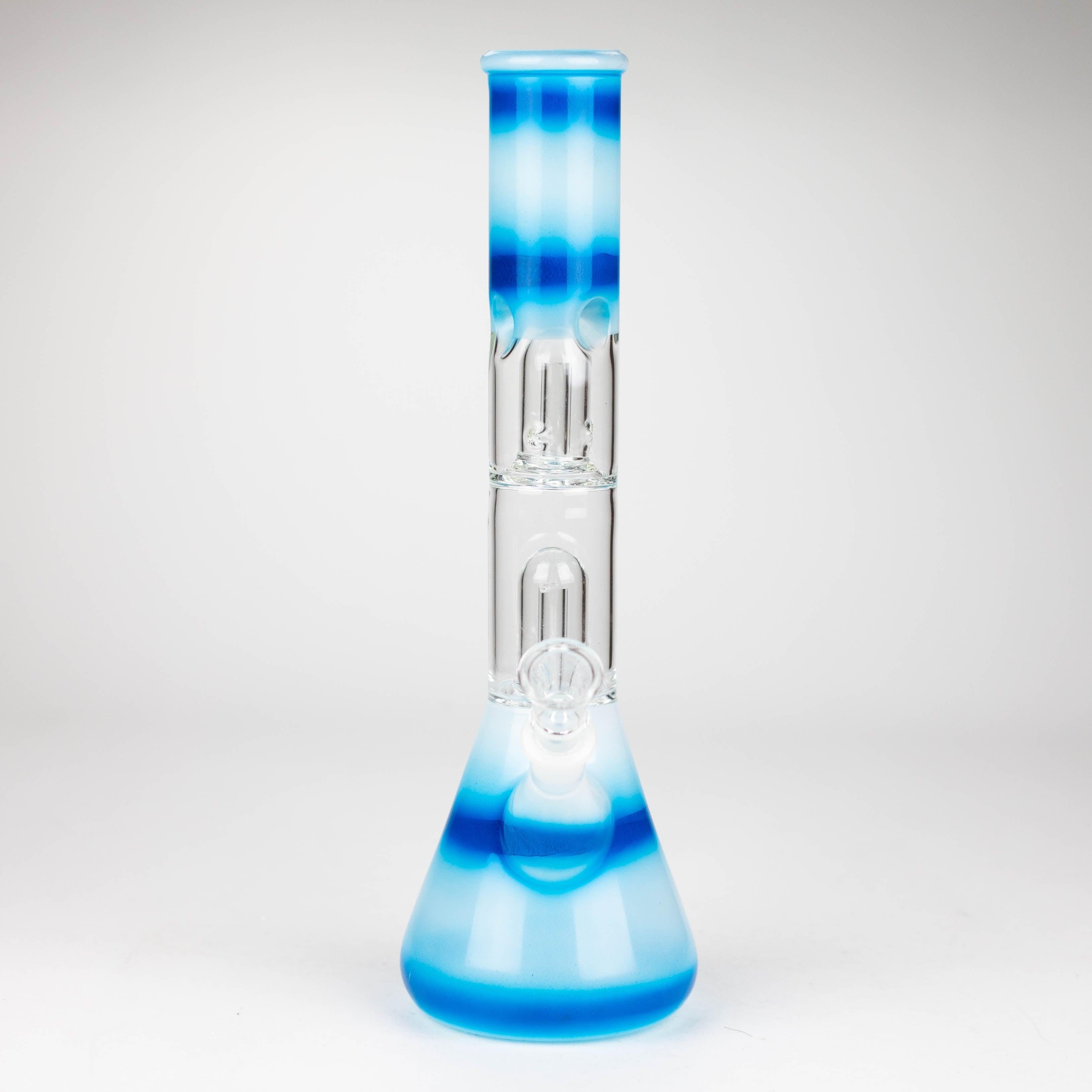 12" Double Dome Percolator glass bong-Assorted designs on