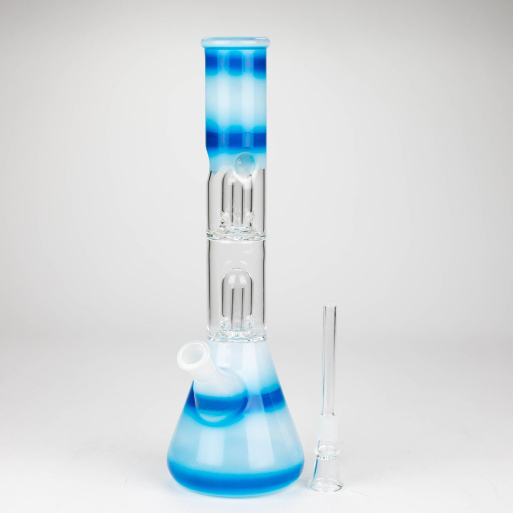 12" Double Dome Percolator glass bong-Assorted designs on