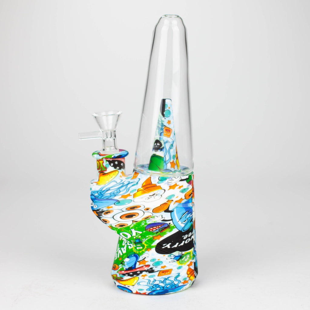 8.5" Silicone cone shape water bong-Assorted [H151P]