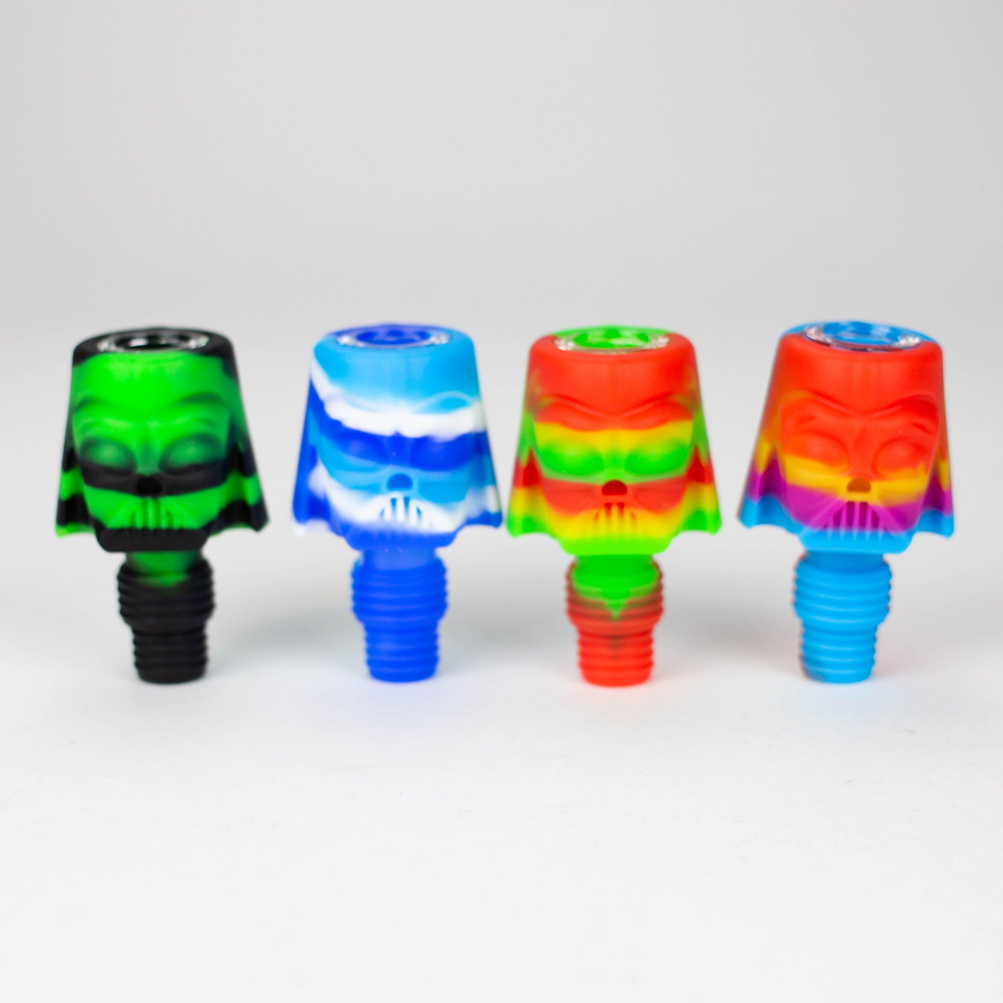 2-in-1 Silicone Knight bowl with multi-hole glass bowl-Color Assorted Main image