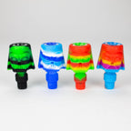 2-in-1 Silicone Knight bowl with multi-hole glass bowl-Color Assorted