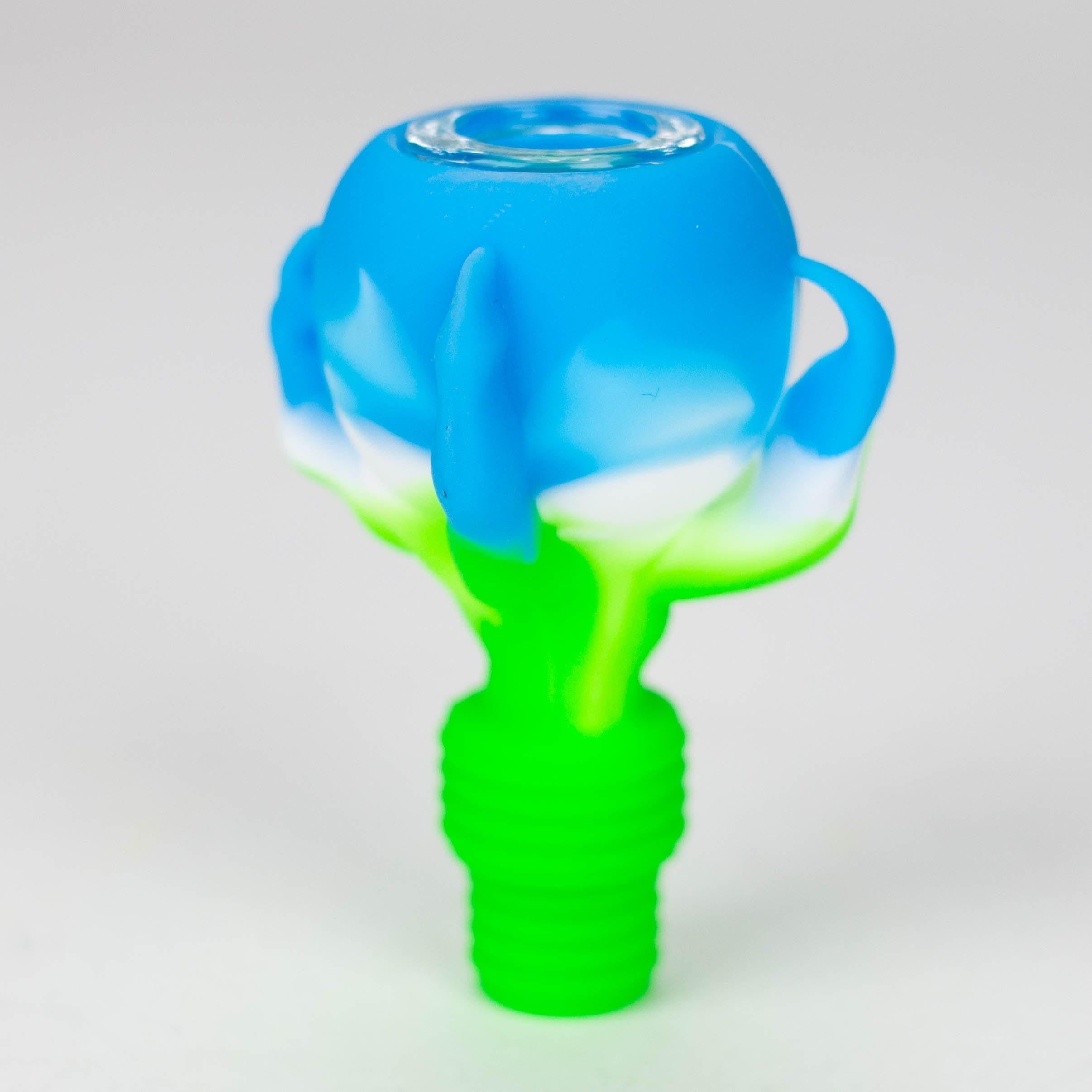 2-in-1 Silicone Claw bowl with multi-hole glass bowl-Color Assorted Secondary image