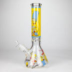 14" Yellow Family Cartoon 9 mm glass bongs [PIP789]