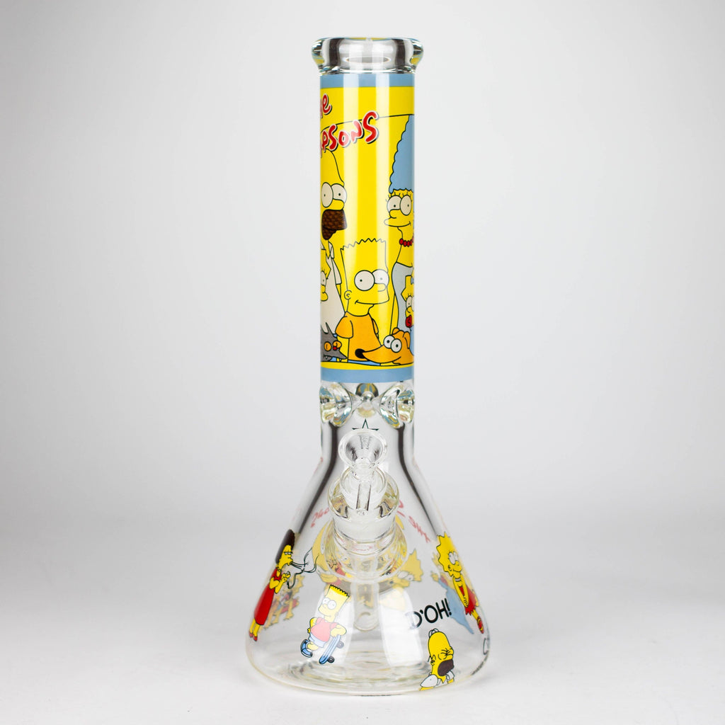 14" Yellow Family Cartoon 9 mm glass bongs [PIP789]