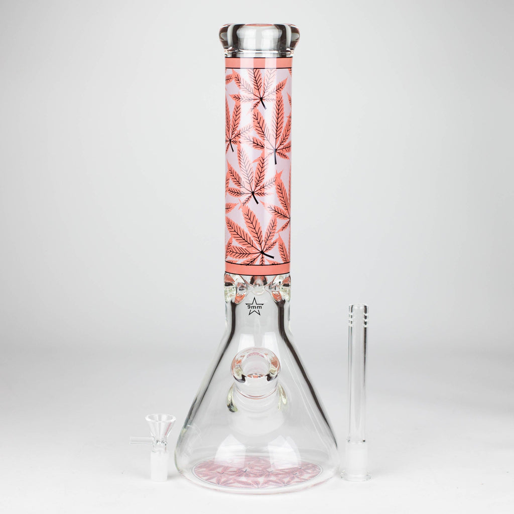 14" Hemp Weed 9mm glass bong [PIP845]