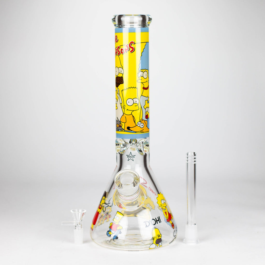 14" Yellow Family Cartoon 9 mm glass bongs [PIP789]