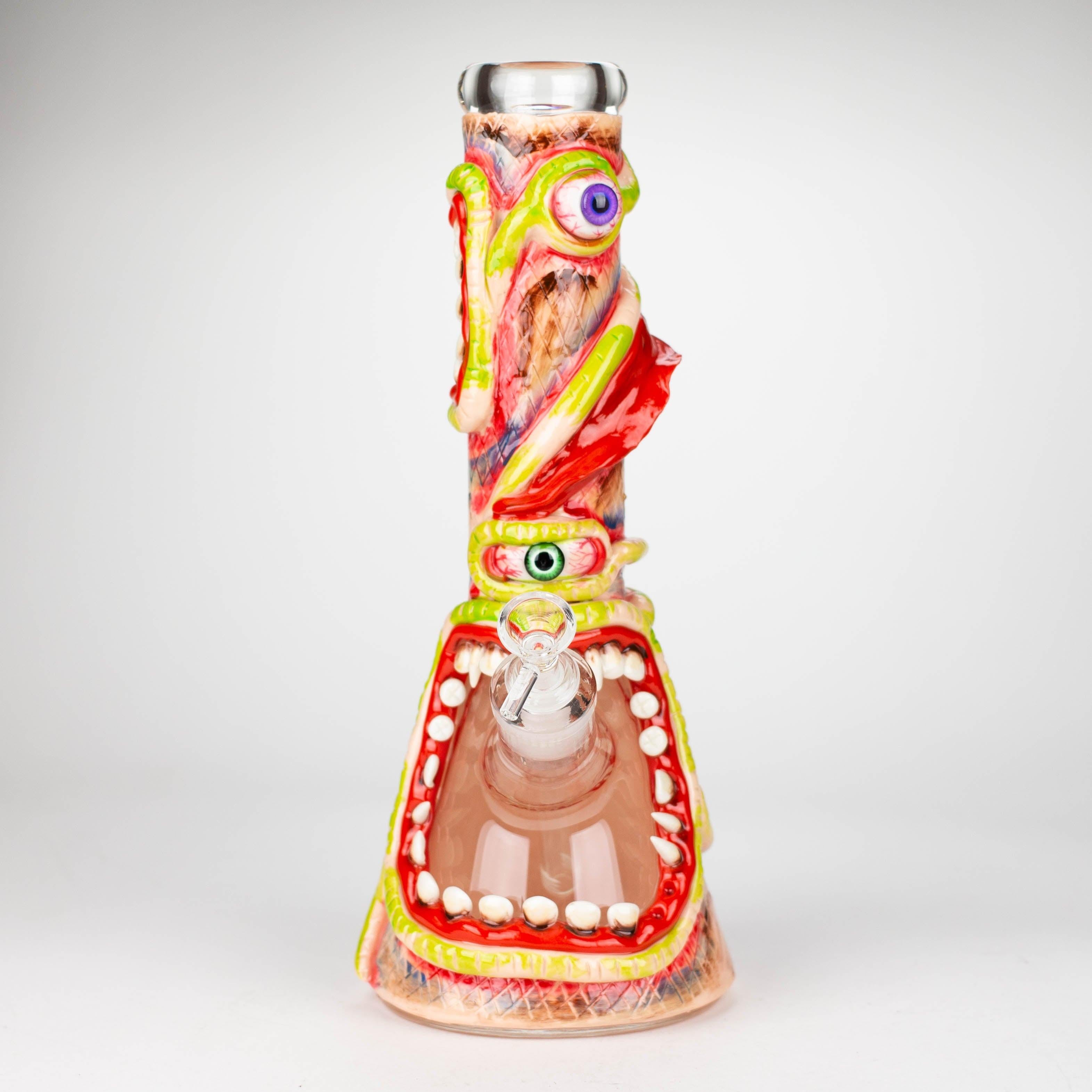 13" Resin 3D artwork 7mm glass beaker water bong [DY525]