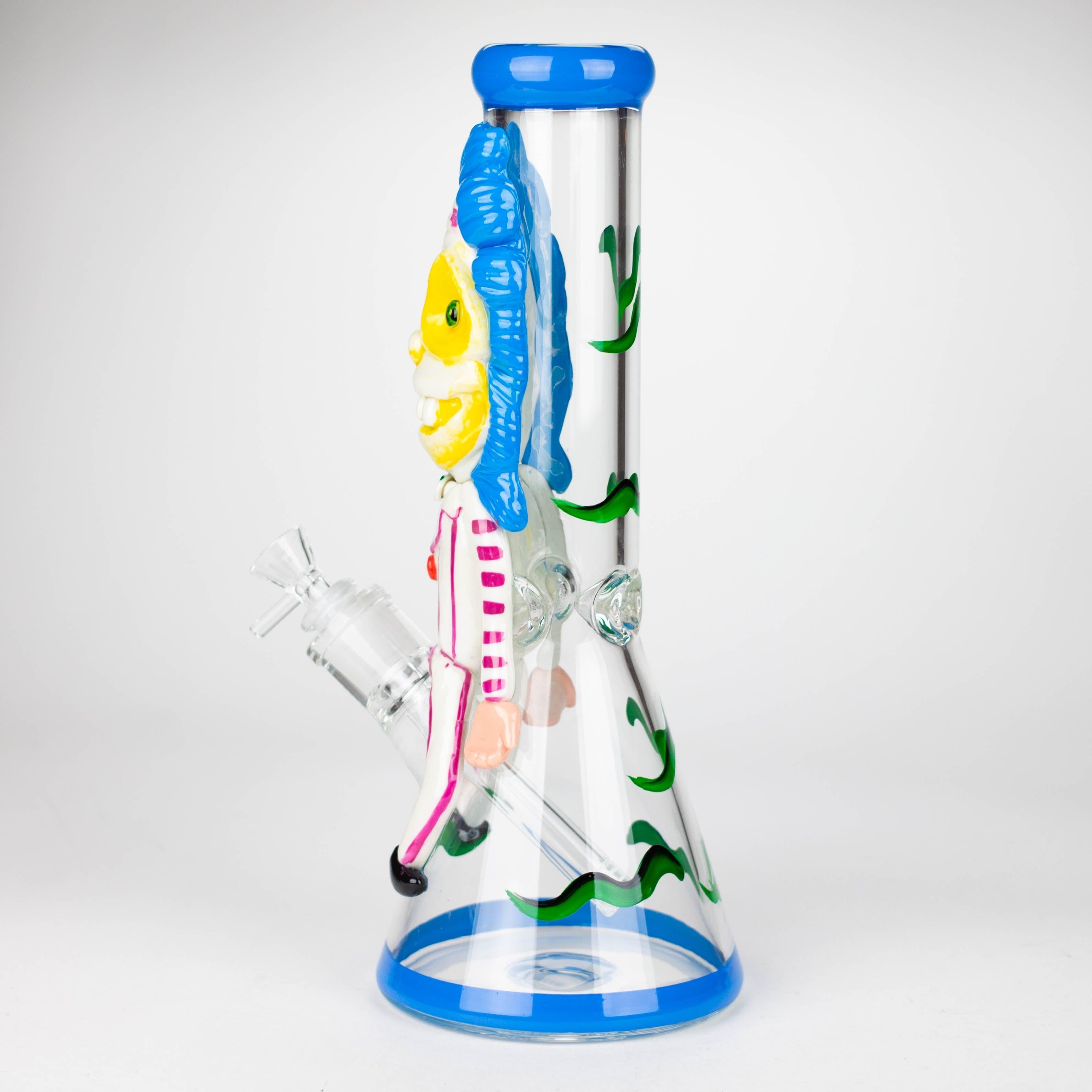 13" Resin 3D artwork 7mm Clown glass beaker  [DY511] Secondary image