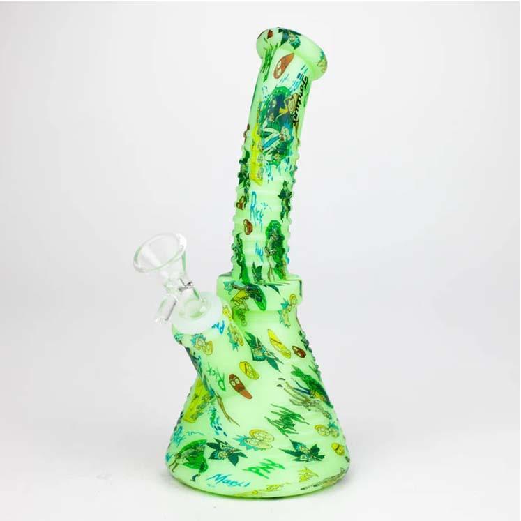 Fortune | 8.5" Angled Hydrographic Silicone Waterpipe-Assorted [SP1019P] Secondary image