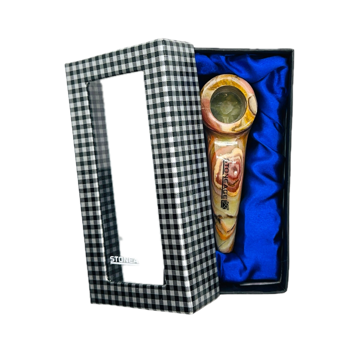 StoneAge | 4" Handmade Tobacco Smoking Pipe – Model: Curve, Includes Gift Box Main image
