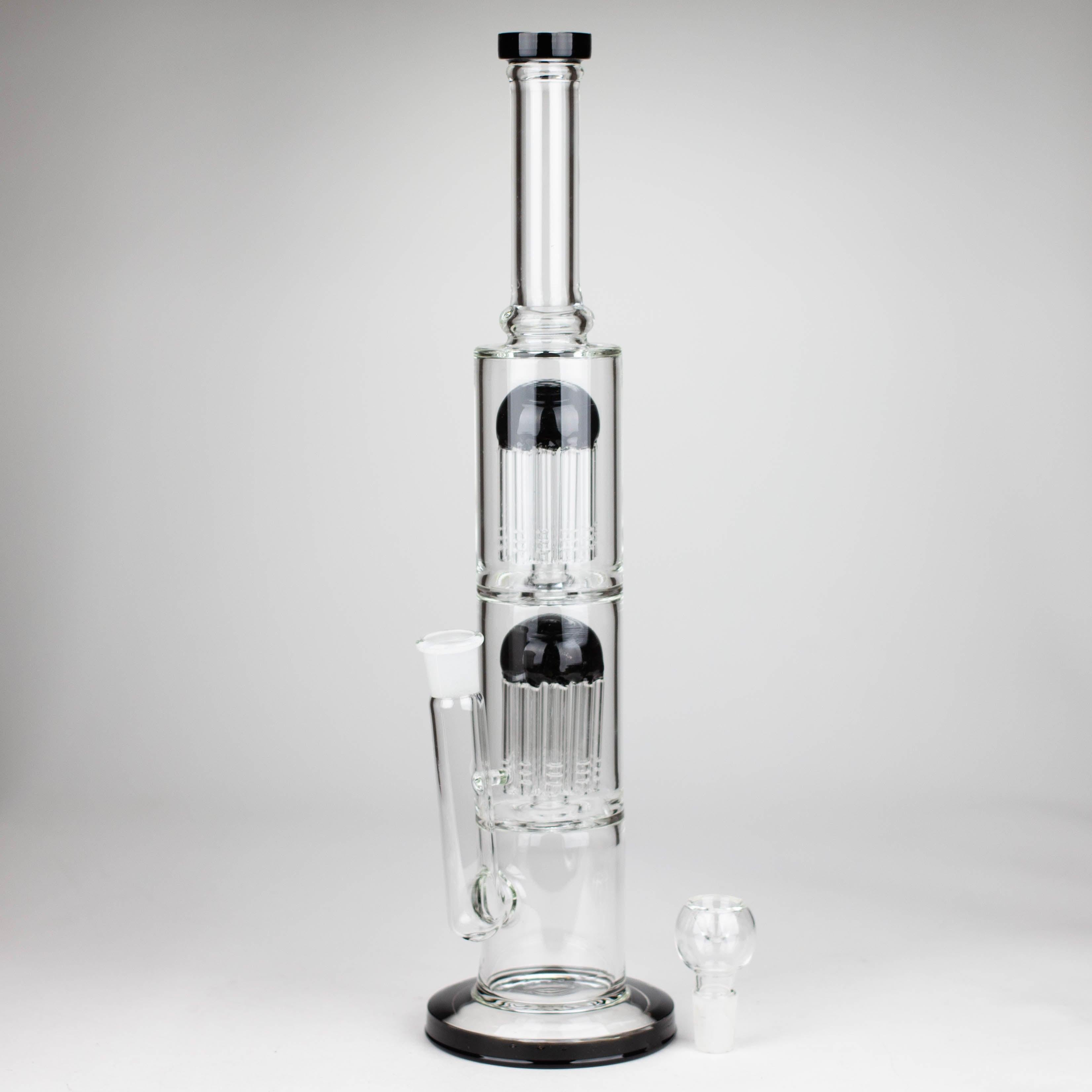 16" Color accented double percolator glass bong Secondary image