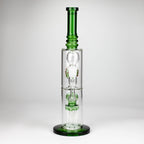 14" Color accented percolator glass bong with ball & Arm diffuser
