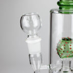 14" Color accented percolator glass bong with ball & Arm diffuser