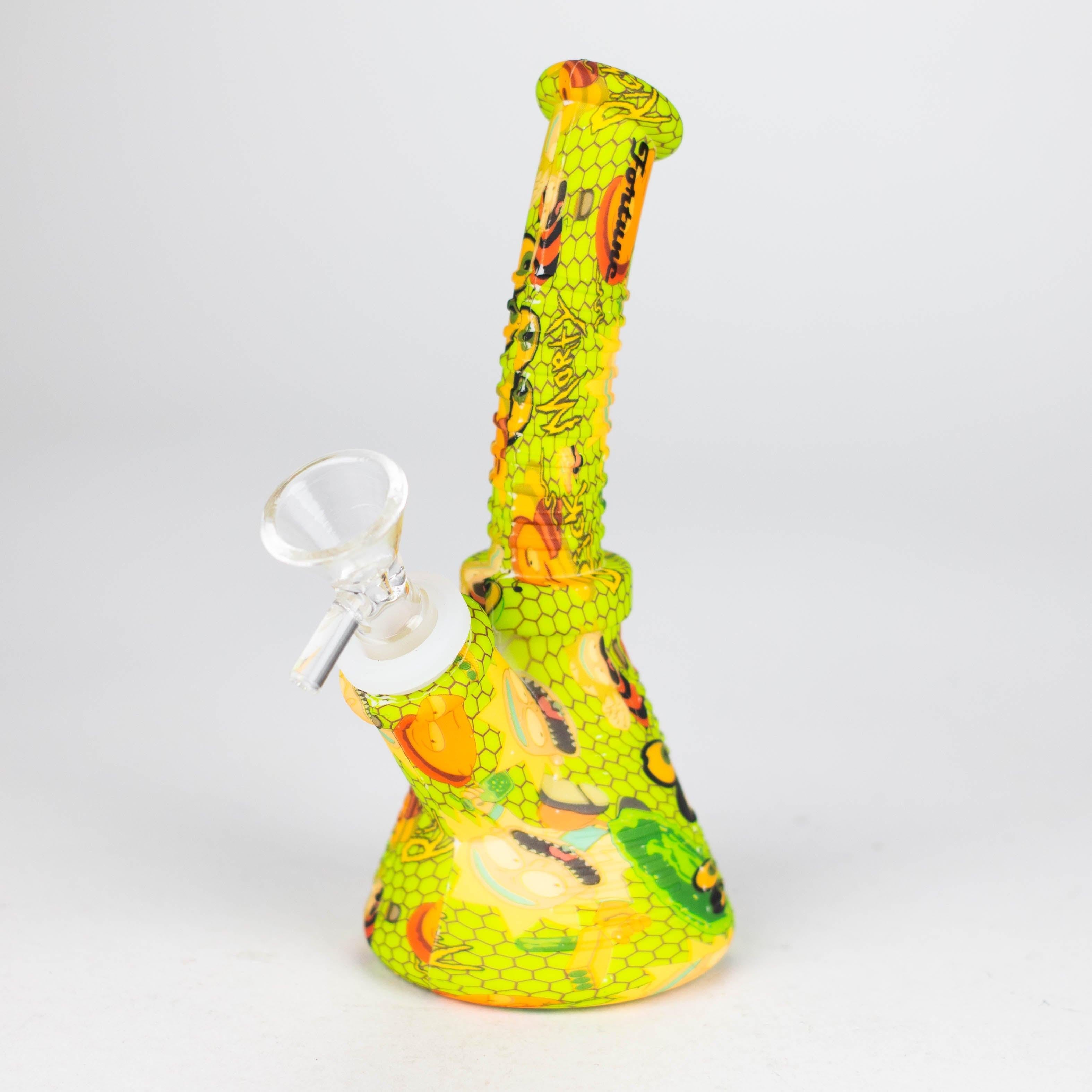 Fortune | 6.5" Angled Hydrographic Silicone Waterpipe-Assorted [SP1018P] Secondary image