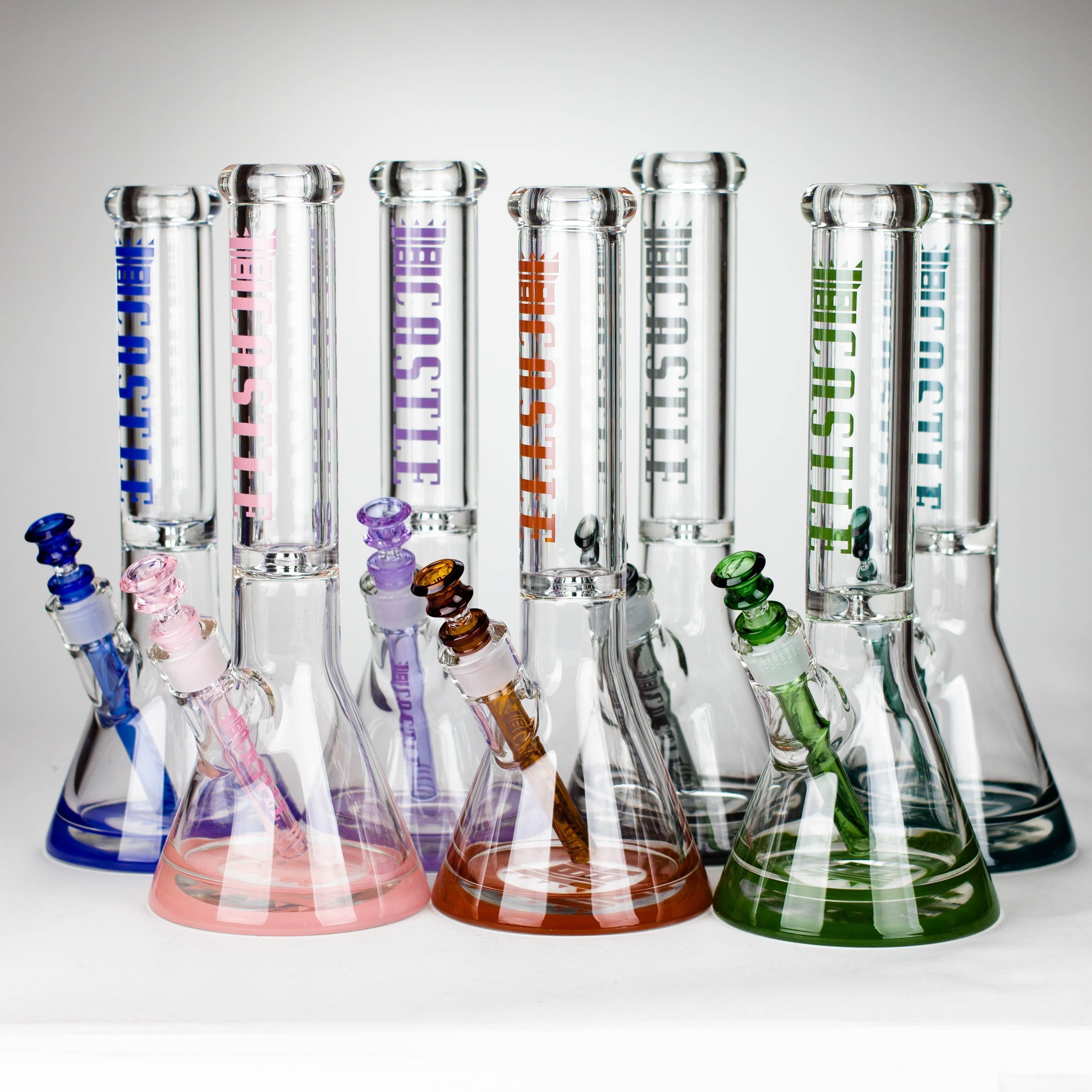 Castle Glassworks | 14" Color Logo Beaker Bong [C-005] Main image