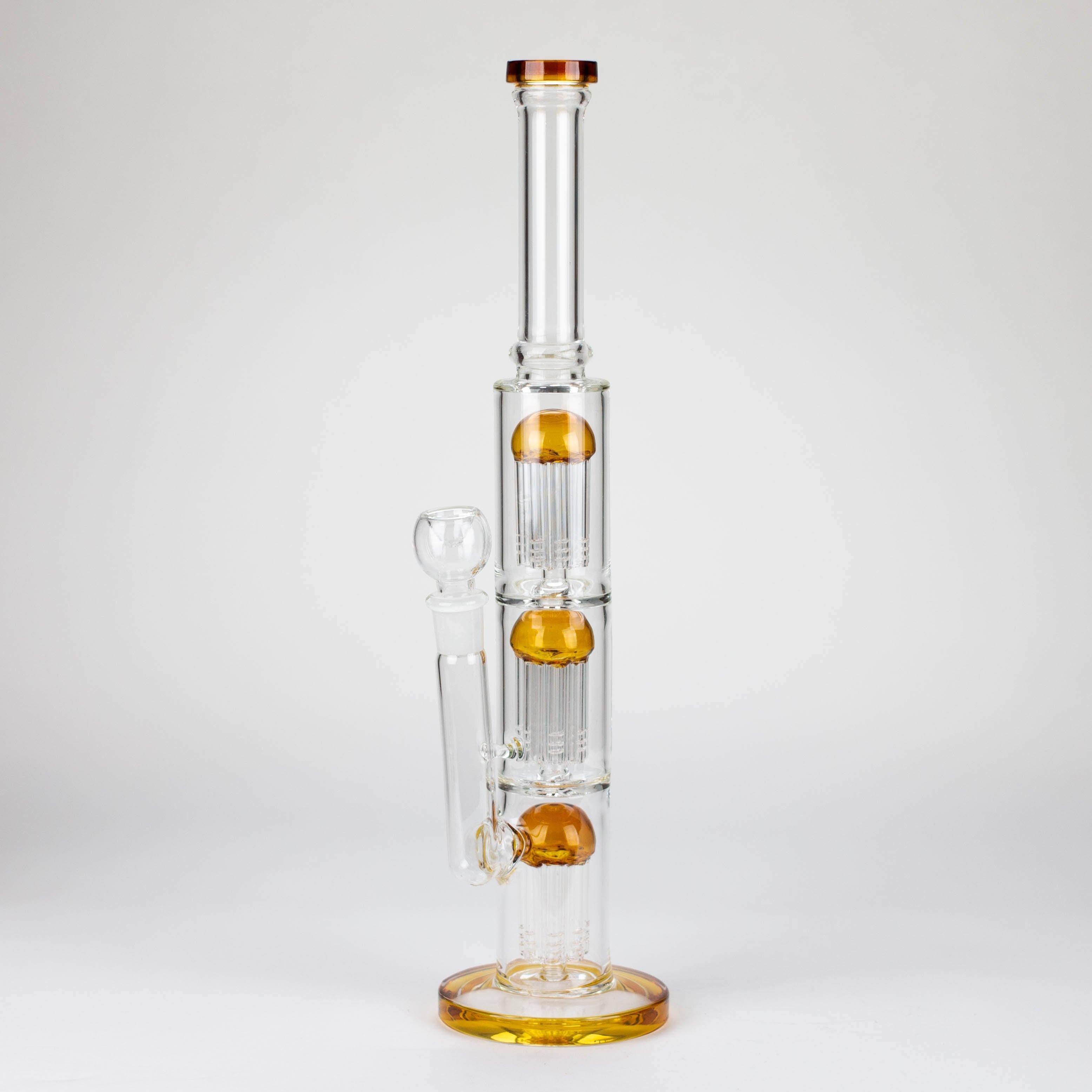 16" straight tube glass water bong with tree-arm percolator and diffuser Secondary image