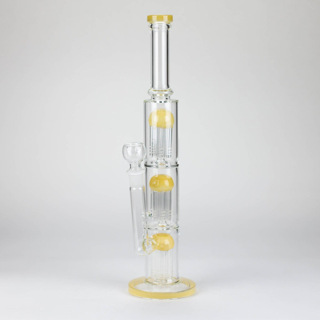 16" straight tube glass water bong with tree-arm percolator and diffuser