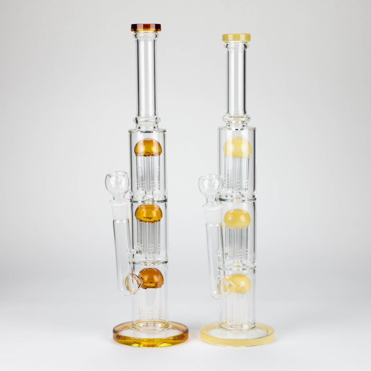 16" straight tube glass water bong with tree-arm percolator and diffuser Main image