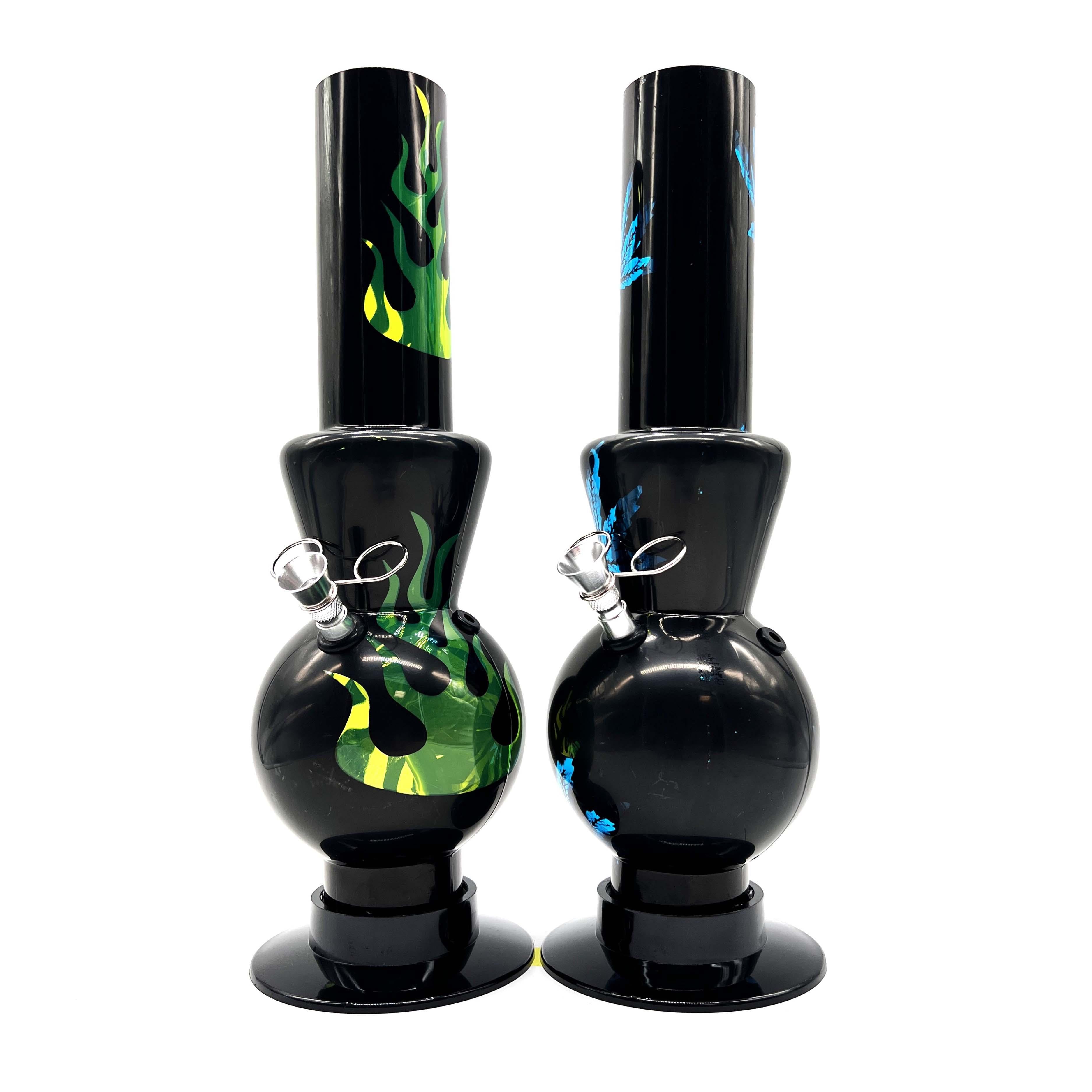 12" BLACK Acrylic Water Pipe Bong  , Assorted Pattern Color ( PIP280 ) Secondary image