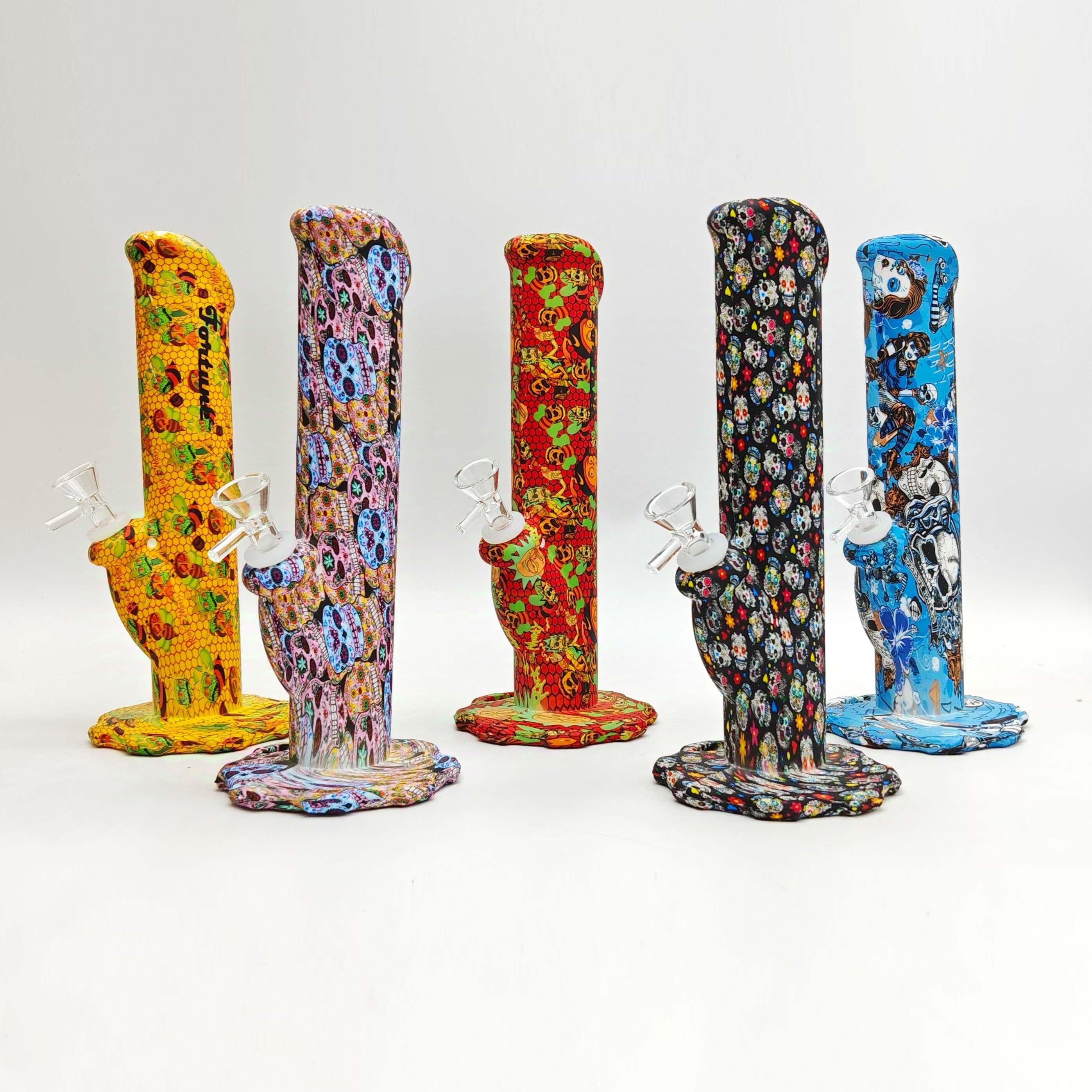 Fortune | 10" Hydrographic Silicone Waterpipe-Assorted [SP1010P] Secondary image