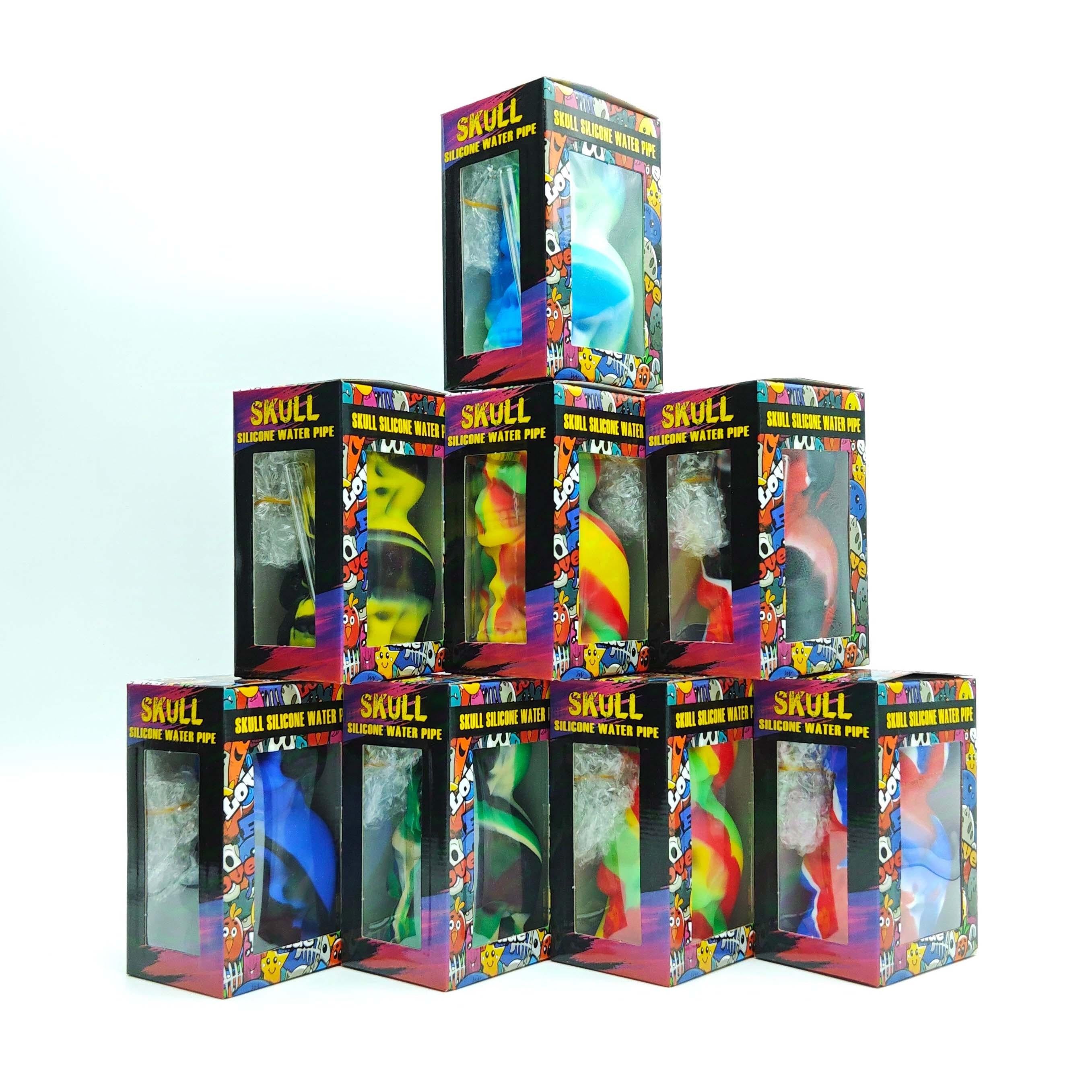 6" Double Skull Silicone Water Pipe Secondary image