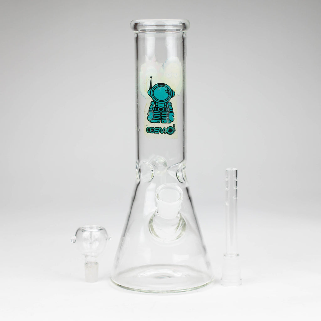 10" clear beaker glass water bong