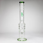 H2O | 18" 7mm glass bong with double layer honeycomb [H2O-5015]