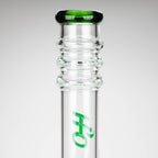 H2O | 18" 7mm glass bong with double layer honeycomb [H2O-5015]
