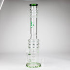 H2O | 18" 7mm glass bong with double layer honeycomb [H2O-5015]