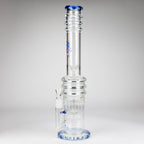 H2O | 18" 7mm glass bong with double layer honeycomb [H2O-5015]