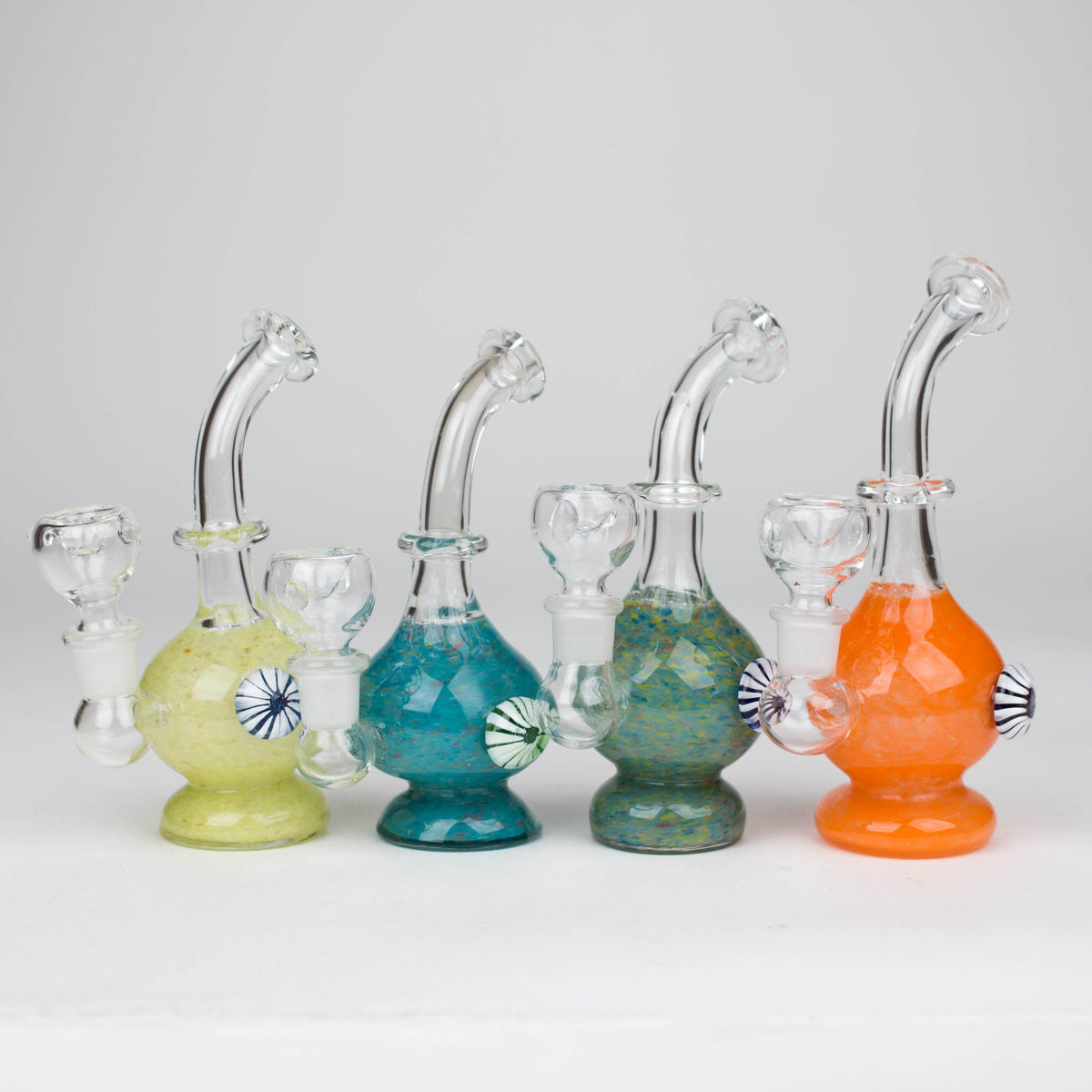 6" Bent neck bong with decoration-Color Assorted Main image