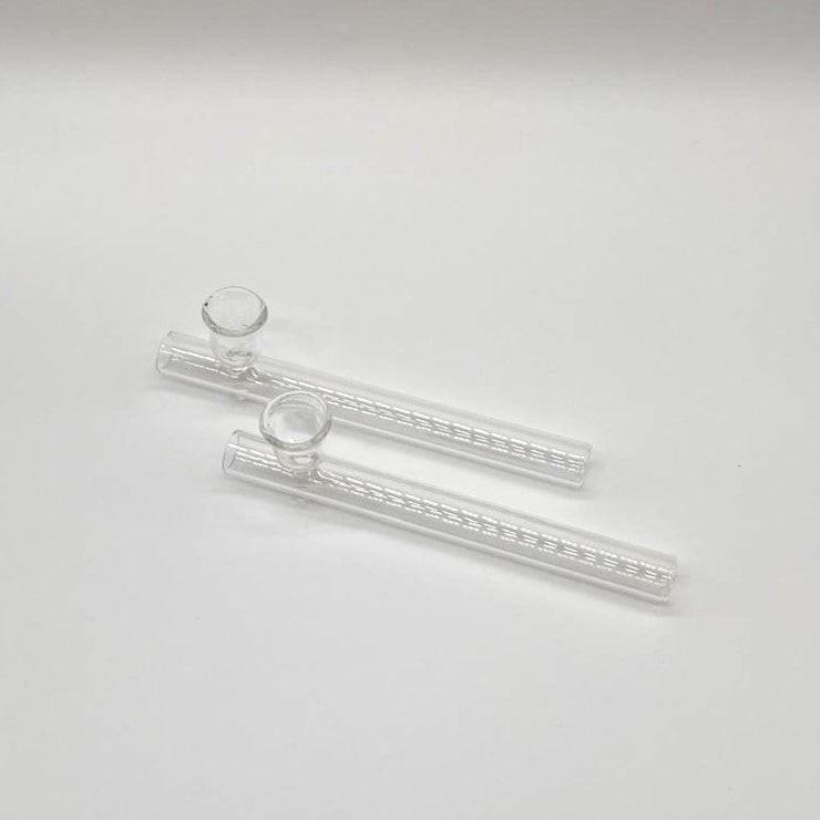 Steamroller Clear Glass Shotgun   Pipe 6" - 2PCS