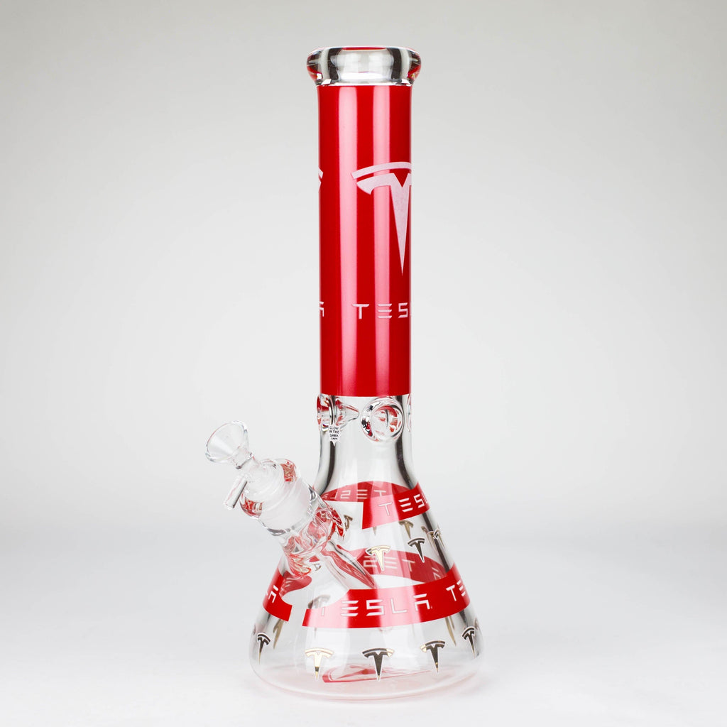 TSLA Glow in the Dark 14" 9 mm glass bong [PIP866]