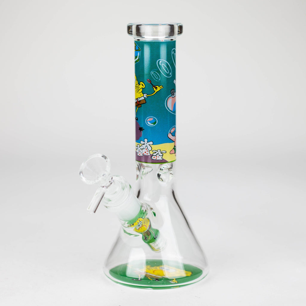7.5" 4mm Cartoon Design Beaker Bong [PIP877]