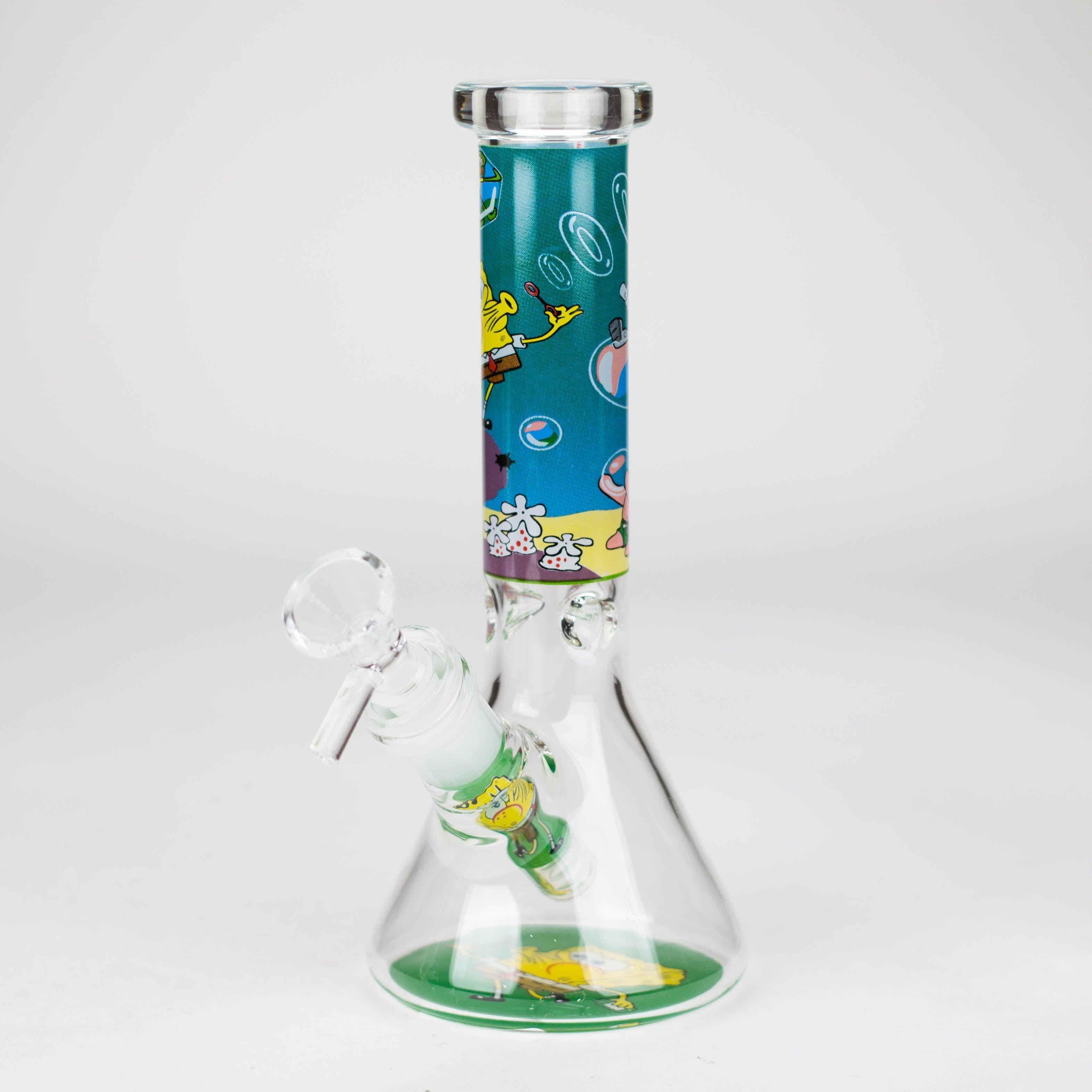7.5" 4mm Cartoon Design Beaker Bong [PIP877]