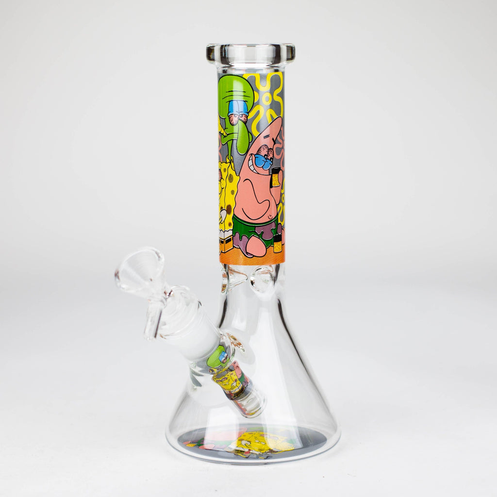 7.5" 4mm Cartoon Design Beaker Bong [PIP877]