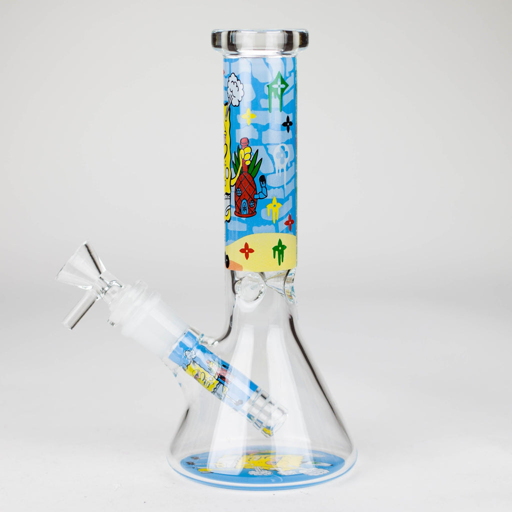 7.5" 4mm Cartoon Design Beaker Bong [PIP877]