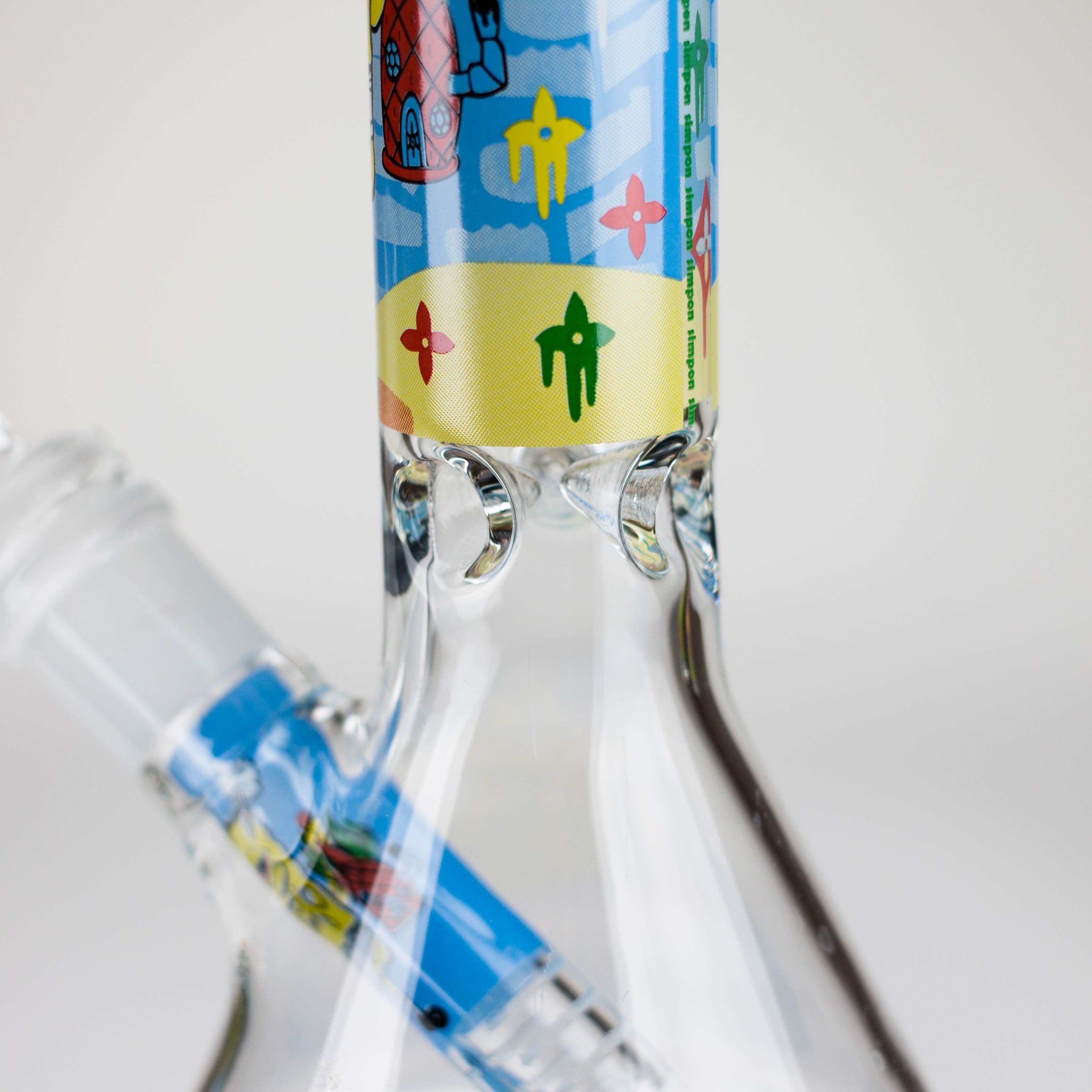 7.5" 4mm Cartoon Design Beaker Bong [PIP877]