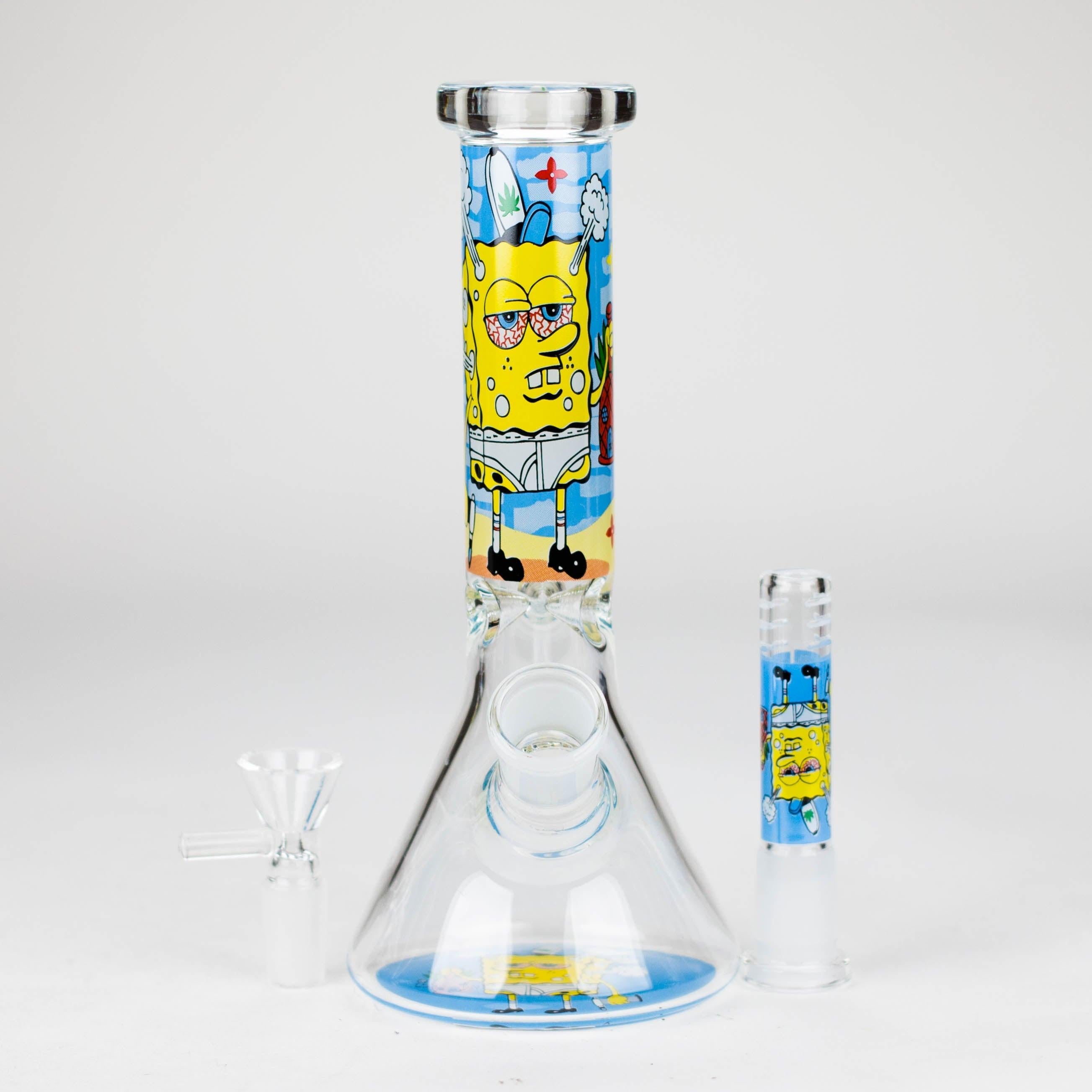 7.5" 4mm Cartoon Design Beaker Bong [PIP877]